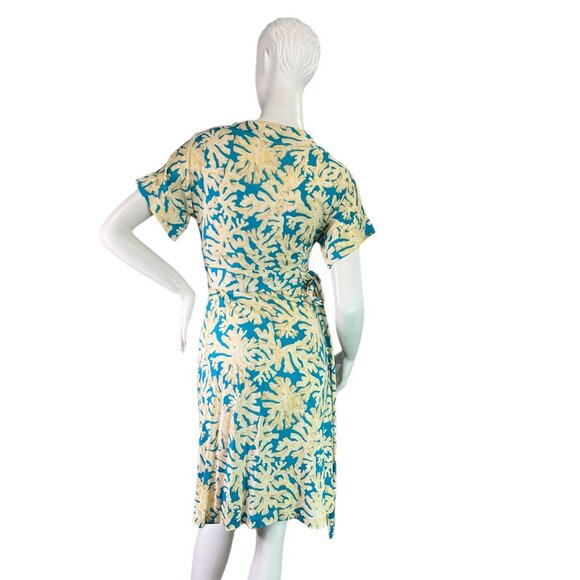 Diane Von Furstenberg TOBY Silk Jersey Wrap Dress Turquoise Barrier Reef Size 4 - Picture 5 of 8